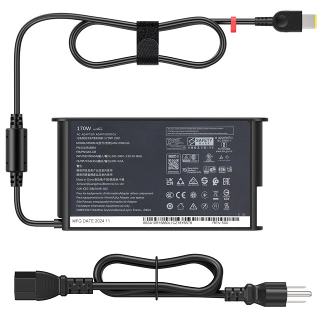 Cargador para laptop amguog de 170 W, 20 V, 8,5 A para Lenovo Slim 5
