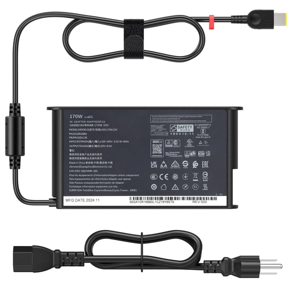Cargador para laptop amguog de 170 W, 20 V, 8,5 A para Lenovo Slim 5