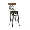 thumbnail image 3 of Linon O & X Full Back Metal Counter Stool, 24" Seat Height, Matte Bronze Finish with Brown Fabric, 3 of 5