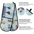 thumbnail image 2 of Yayeee Double Oven Mitt Kitchen Heat Resistant Baking 35" x7" Quilted Glove, Colorful Trains, 2 of 6