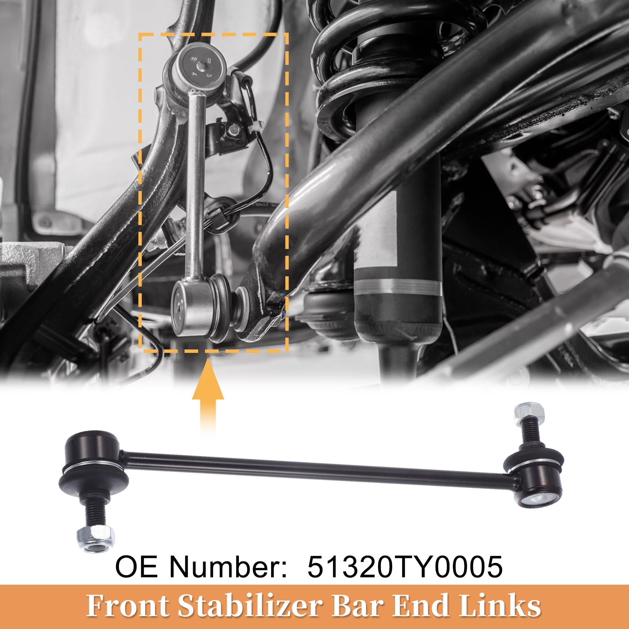 2pcs Front Sway Bar Links Stabilizer Bar Link Kit for Honda N-BOX