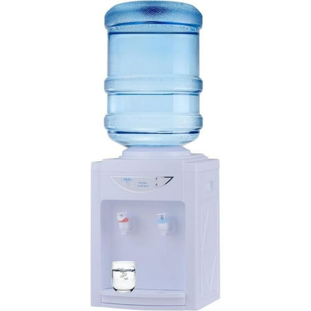 WSYW Water Cooler Dispenser for 5 Gallon Bottle, Top Loading Countertop Water Dispenser, 2 Temperature Settings for Home/Office/Dormitory (White)