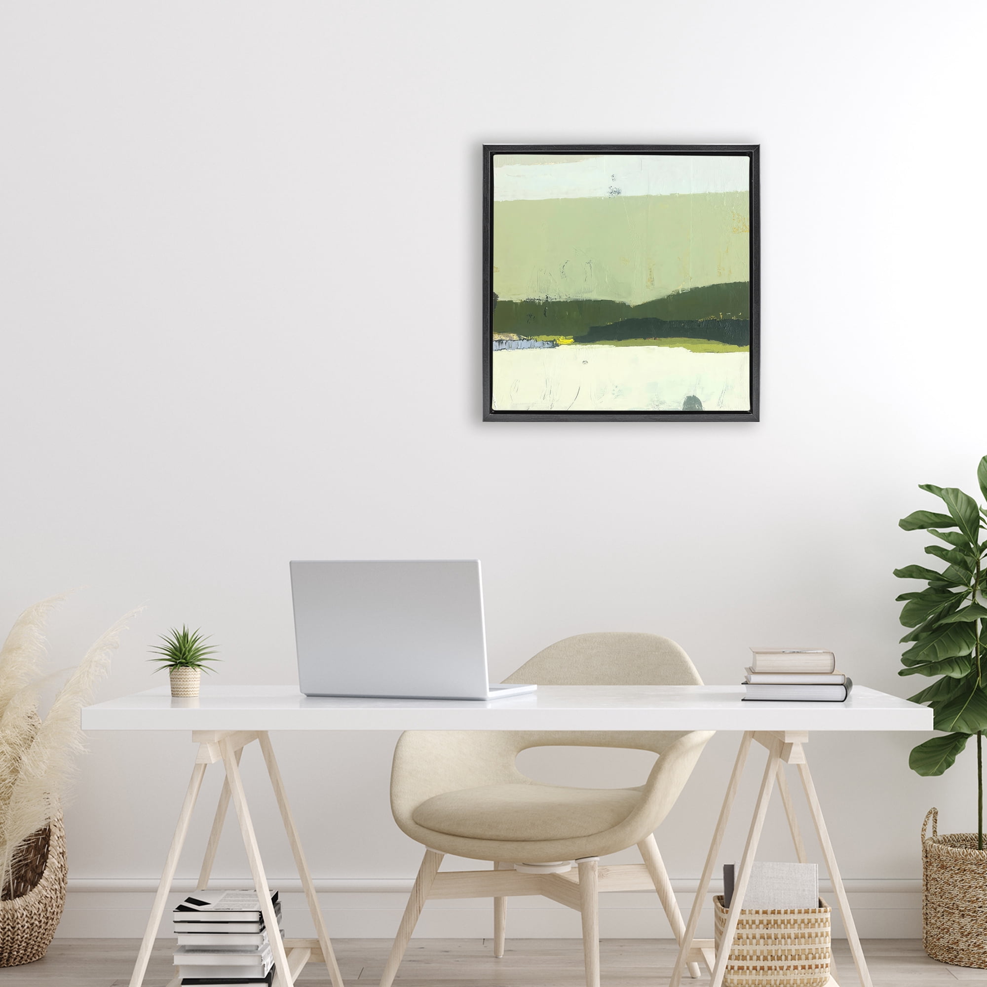 Stupell Industries Bloom Serene Layered Landscape Black Framed Floater Canvas Wall Art, design by Julia Foug