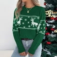 thumbnail image 4 of vigerkar Women's Ugly Christmas Sweater Funny Christmas Reindeer Crew Neck Holiday Sweater Tunic Pullover (Green, M), 4 of 8
