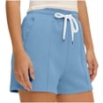 thumbnail image 6 of Byworldtasic Women's Elastic Waist Knee Length Bermuda Shorts with Drawstring Comfort-Fit Casual Shorts, 6 of 6
