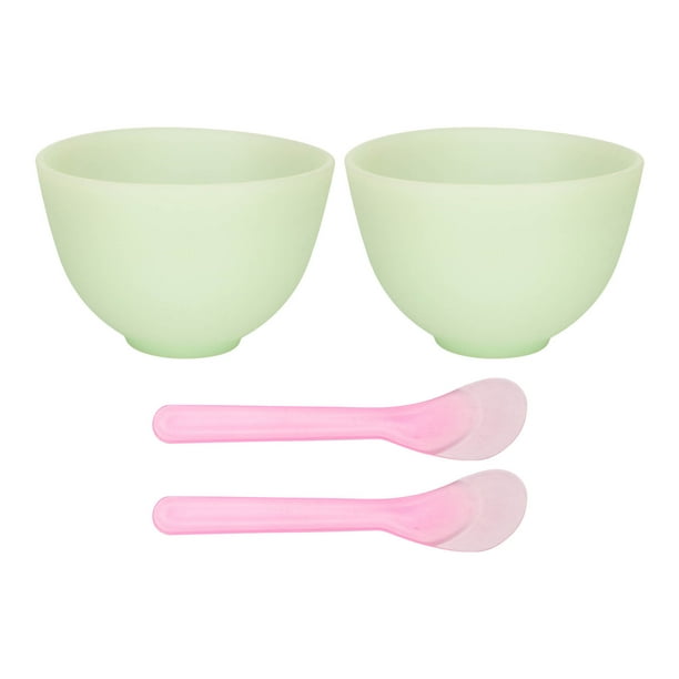 Aplicador de mascarilla, Juego de tAplicador de mascarilla facial, juego de brochas para cuenco de mascarilla, material de silicona reutilizable, lavable, portátil y liviano para el hog LHCER NONE