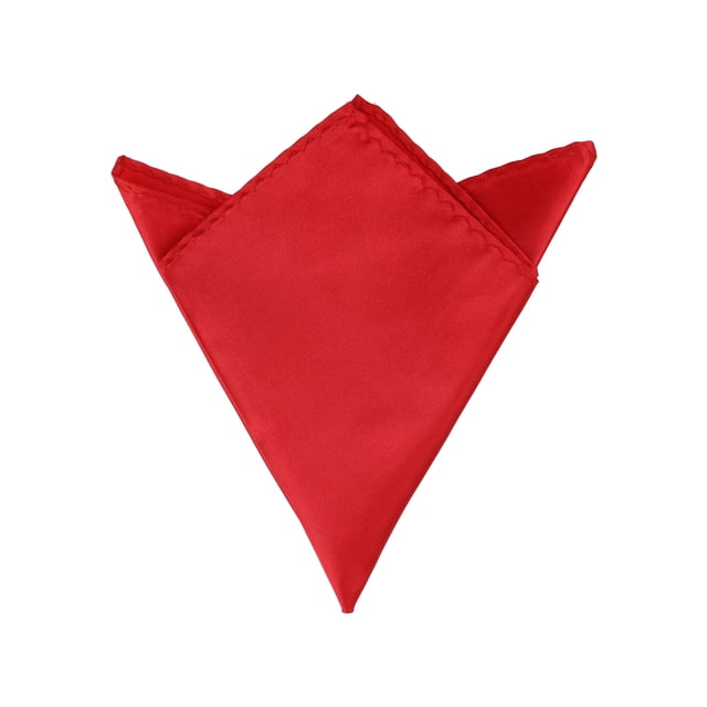 INSPIRE CHIC Men's Pocket Squares Solid Color Handkerchiefs Red One Size