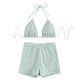 thumbnail image 3 of WILLBEST Traje de Baño Negro para Mujer, Traje de Baño de Dos Piezas con Tirantes, Top Triangular y Pantalones Cortos, conjunto de Bikini, 3 of 3