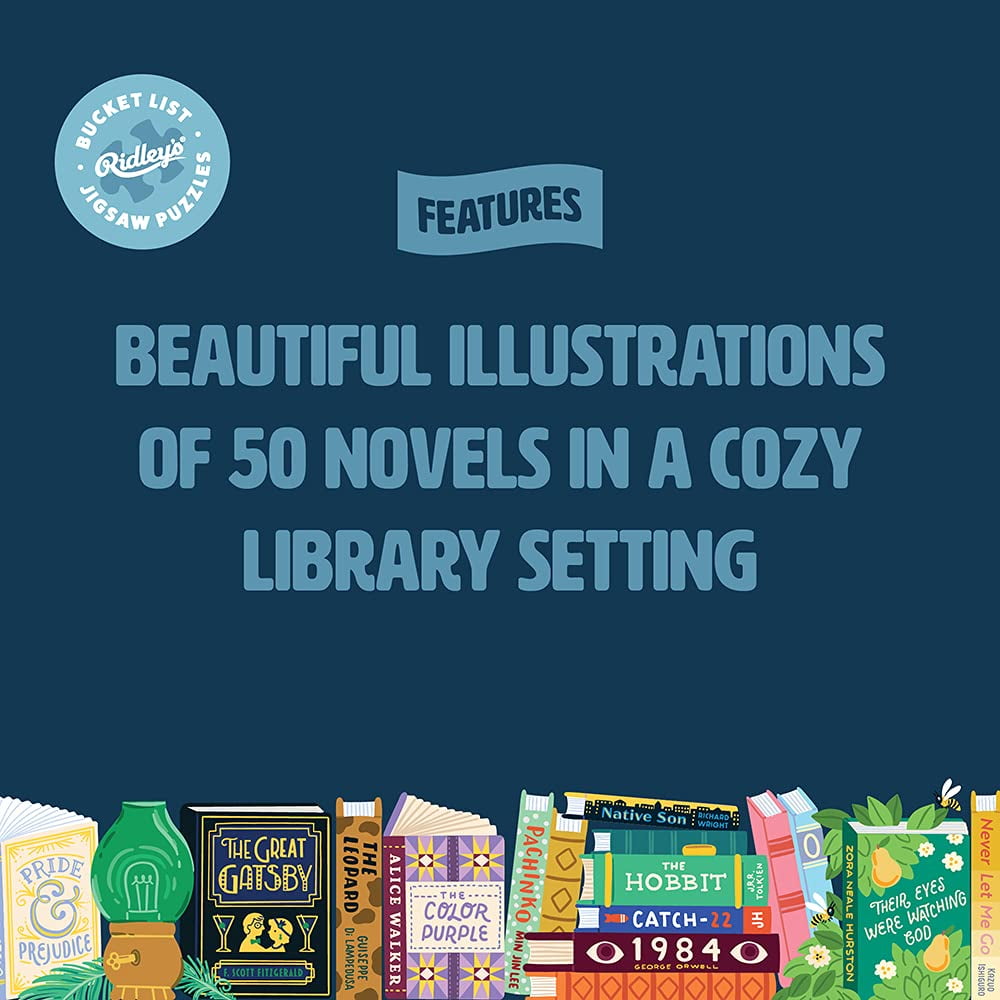 Ridley's 50 Must-Read Books of the World Bucket List Jigsaw Puzzles, 1000 Piece
