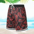 thumbnail image 2 of BOOMNY Mens Shorts Casual Printed Mesh Elastic Waist Drawstring Basketball Sports Shorts For Man Soft Loose Fit Summer Workout Shorts Leisure Mens Dailywear, 2 of 3