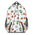 thumbnail image 3 of Football and Hockeyball White Pattern Cute School Backpack Bag with Padded Back and Adjustable Shoulder Straps 16.9 X 12.6 X 5.9 Inches, 3 of 5