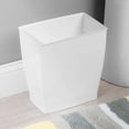 thumbnail image 3 of iDesign,Plastic Spa Rectangular Trash, Waste Basket Garbage Can for Bathroom, Bedroom, Home Office, Dorm, College, 2.5 Gallon, White, 3 of 4