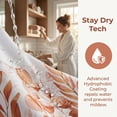 thumbnail image 6 of Unique Bargains Floral Print Sets, Waterproof Bath Curtain Brown 71"W x 71"L, 6 of 6