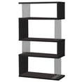 thumbnail image 1 of Coaster Home Furniture Asymmetrical Snaking Home Living Room Bookshelf, Black, 1 of 5