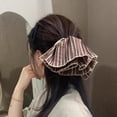 thumbnail image 4 of Brown plaid fabric skirt hair band female new temperament tie ponytail headband senior sense of hundred hair rope female, 4 of 5