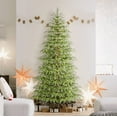 thumbnail image 3 of Leutsin 3Ft Pre-Lit Green Cypress Artificial Christmas Tree with 500 Warm White Twinkle LED Lights,Realistic PE/PVC Needles Christmas Decor for Home & Office Holiday,Easy Setup Hinged Design, 3 of 10