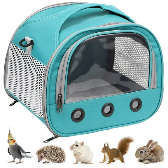 Guinea Pig Travel Carrier, Small Animal Carrier Bag, Portable Bag with Strap for Hedgehog Squirrel Chinchilla Rabbit Turtle Carrier Bag, Travel Carrier Outdoor Handbag, Green