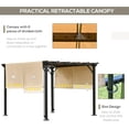 thumbnail image 6 of Outsunny 10' x 10' Outdoor Retractable Pergola Canopy with Sun Shade Unique Design Canopy Patio Metal Shelter for Garden Porch Beach, 6 of 9