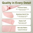 thumbnail image 2 of Hipuroga Cotton Compression Socks for Women Men 8-15 mmHg Soft Mild Knee High Wide Calf Support Stockings for Nurse Travel Pregnancy blackgreypink S/M, 2 of 8