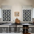 thumbnail image 4 of Kitchen Curtains 36 Inch Short - 3 Panel Set, Rod Pocket Window Curtain, 100% Polyester for Farmhouse, Cafe, Kitchen, Living Room, Bedroom, Rustic Buffalo Plaid & Geometric Design, Easy Wash, 4 of 6