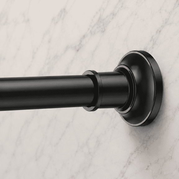 Shower Curtain Rod 30-64 Inch Tension For Bathroom | No Drilling Heavy Duty 1.1 Thick Diameter Spring Adjustable Rust Windows Bla
