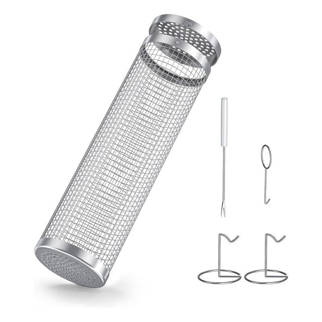 Cesta rodante para asar, parrilla para acampar, de acero inoxidable, redonda, para exteriores