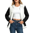 thumbnail image 2 of Women's Waterproof Rain Jackets Plus Size Lightweight Hooded Solid Long Sleeved Zipper Jacket Top Blouse Casual Pocket Coat, 2 of 6