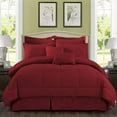 thumbnail image 2 of Unbranded 10-piece Solid Color Microfiber Comforter and Sheets Set Burgundy Queen 10 Pieces or More, 2 of 5