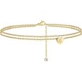 thumbnail image 1 of Pulseras de tobillo con inicial de corazón para mujer, tobilleras con capas delicadas hechas a mano, pulseras de tobillo con inicial de corazón para mujer, regalos de joyería de playa Sincero Electrónica, 1 of 4