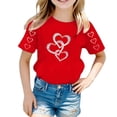 thumbnail image 4 of Ulitacool T Shirt For Boys Fashion Spring Tops Short Sleeve Tee Cartoon Letter Prints Round Neck Blouse Summer Wear 8-9 Years Watermelon Red, 4 of 4