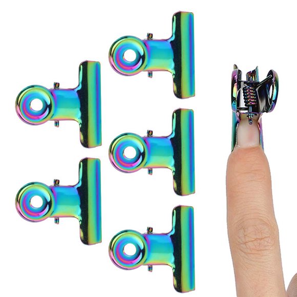 5pcs Stainless Curve C Nail Extension Clips Multi Functional Nail Art Accessories Reconstruction Nail Clip Nail Clamp na Curved Nail Nipper Is a Tool for na