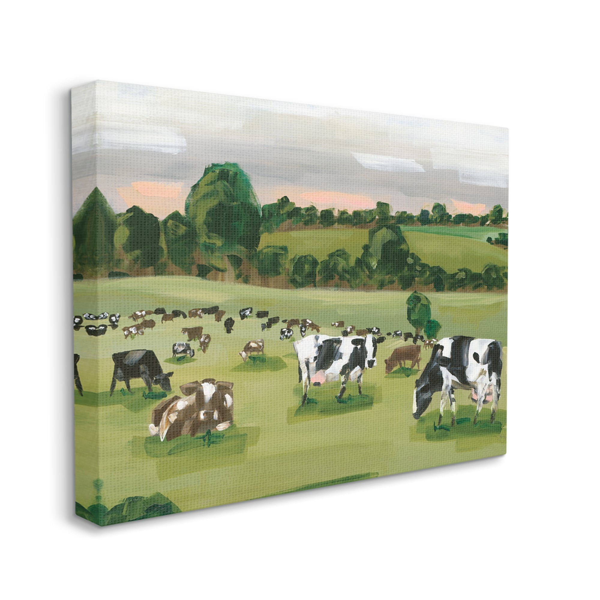 Stupell Industries Cow Grasslands Cattle Countryside Sunset Plains,40 x 30, Design by Hollihocks Art