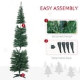 thumbnail image 6 of HOMCOM 7' Tall Pre-Lit Slim Noble Fir Artificial Christmas Tree with Realistic Branches, 200 Warm White LED Lights and 499 Tips, Green, 6 of 9