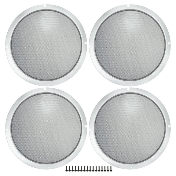 Unique Bargains 4 Pcs 10" Car Speaker Grills Cover Mesh Round 10 Inch Audio Subwoofer Guard with Screws Iron Silver Tone