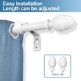thumbnail image 4 of Urbanest Adjustable Single Curtain Rod Set Acorn Finials – 5/8-Inch Diameter, With Glossy White Rod, 48–84 Inches, 4 of 6