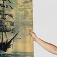 thumbnail image 3 of Shiartex  Nautical Stall Shower Curtain, Old Pirate Ship in The Sea Historical Cruise Retro Voyage Grunge Style Art, Fabric Bathroom Decor Set with Hooks, Plum Tan White, 3 of 7