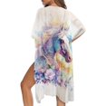 thumbnail image 5 of HELLHERO Floral Dream Horse Long Kimono Swimsuit Cover Up Lightweight Polyester Wear Resistant Bathing Suit Cover Up, 5 of 6