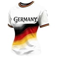 thumbnail image 3 of Trendfront Womens Soccer Crewneck Short Sleeve Germany Wave Flag Graphic Country Pride Match Day National Supporter Shirts, 3 of 3