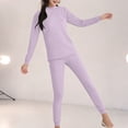 thumbnail image 4 of HBGVBA Girl's 2 Piece Set Thermal Underwears Base Layer Set Long Sleeve Shirt Long Johns Casual Soft for Cold Weather, 4 of 5