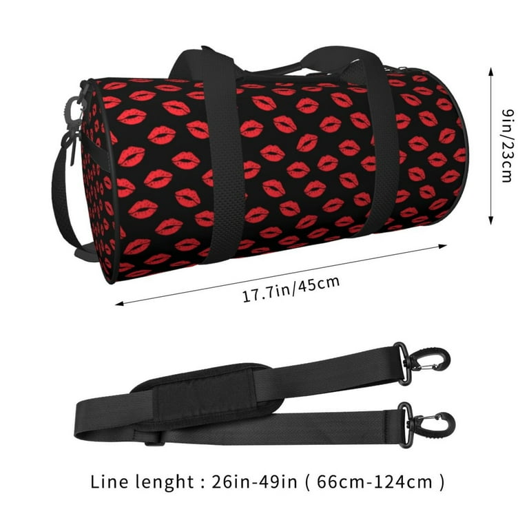 Easygdp Sexy Red Lips Kiss Travel Duffle Bag,Carry on Bag