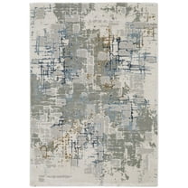 Oriental Weavers Easton Area Rug - 8111X - 3'3" x 5' - in Grey/ Blue - Modern Industrial Style, Stain Resistant, Family and Pet Friendly , Entrway, Bedroom Rug