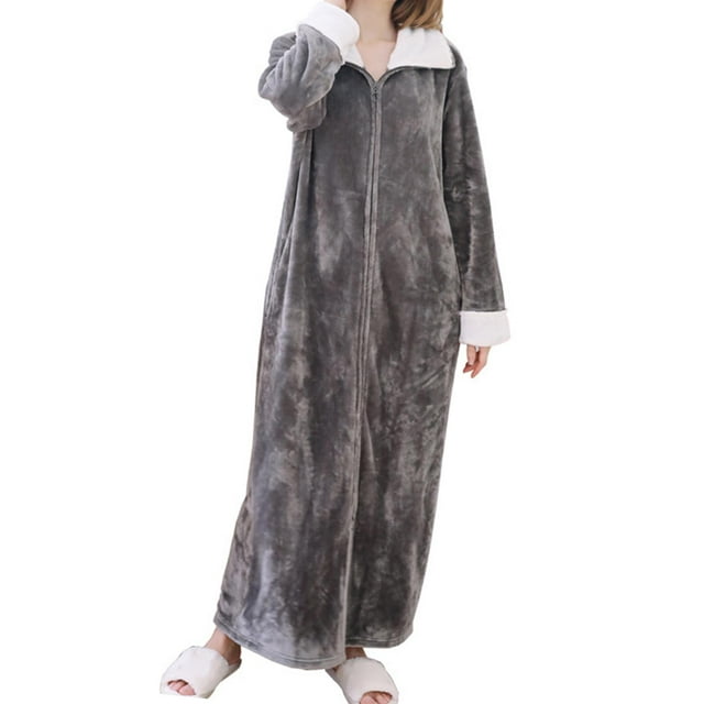 GUOOL Wearable Blanket Sweatshirt Homewear Winter Loungewear Zipper Lounger Robe Women
