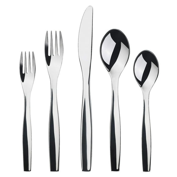 Gourmet Settings Ensemble de Couverts en Acier Inoxydable Poli 20 Pcs Collection Studio, Service pour 4, Ustensiles de Cuisine Couteau/fourchette/cuillères