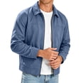 thumbnail image 4 of Hulanddfd Mens Jacket Zip Up Collared Coat, Lightweight Long Sleeve Outerwear with Pockets, Casual Spring Top, 4 of 7