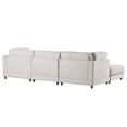 thumbnail image 5 of 2 Pieces Modern Large Velvet Fabric L-Shape Sectional Sofa with Removable Ottomans and Comfortable Waist Pillows for Apartment Living Room, 5 of 8