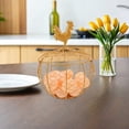 thumbnail image 4 of GOOHOCHY Huevera: cestas decorativas para encimera. Contenedor de alambre metálico con doble asa y tapa con pomo de pollo. Frutero redondo para centro de mesa rústico., 4 of 8