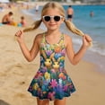 thumbnail image 6 of FOR U DESIGNS Girls' Sleeveless One-Piece Swimsuit Quick Dry Tank Bathing Suit Swimwear with Short Bathing Easter Gifts Suit for Kids, Rabbit Easter Egg Tulip, 6 of 7