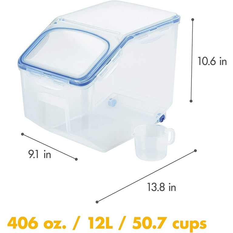 LOCK & LOCK Easy Essentials Food lids/Pantry Storage/Airtight containers,  BPA Free, Square-16.9 Cup-for Chips, Clear