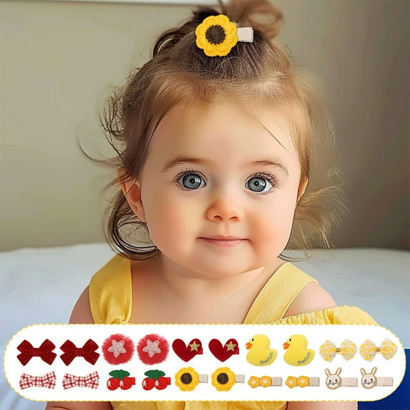 Dalrosia 10PCS Baby Hair Clips -Tiny Hair Barrettes for Baby Girls Fully Lined Wrapped by Soft Fabric Cloth Flower Hair Clips for Toddlers Girls Infants Kids