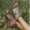 thumbnail image 4 of Xinyolin Women Summer New Simple Casual Greek Style High Wedge Heel Ankle Zipper Sandals, 4 of 7
